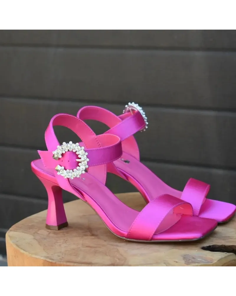 Pink fuchsia satin party sandals DANGELA 26265