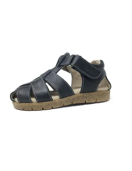 navy leather sandal