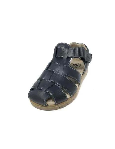 navy leather sandal