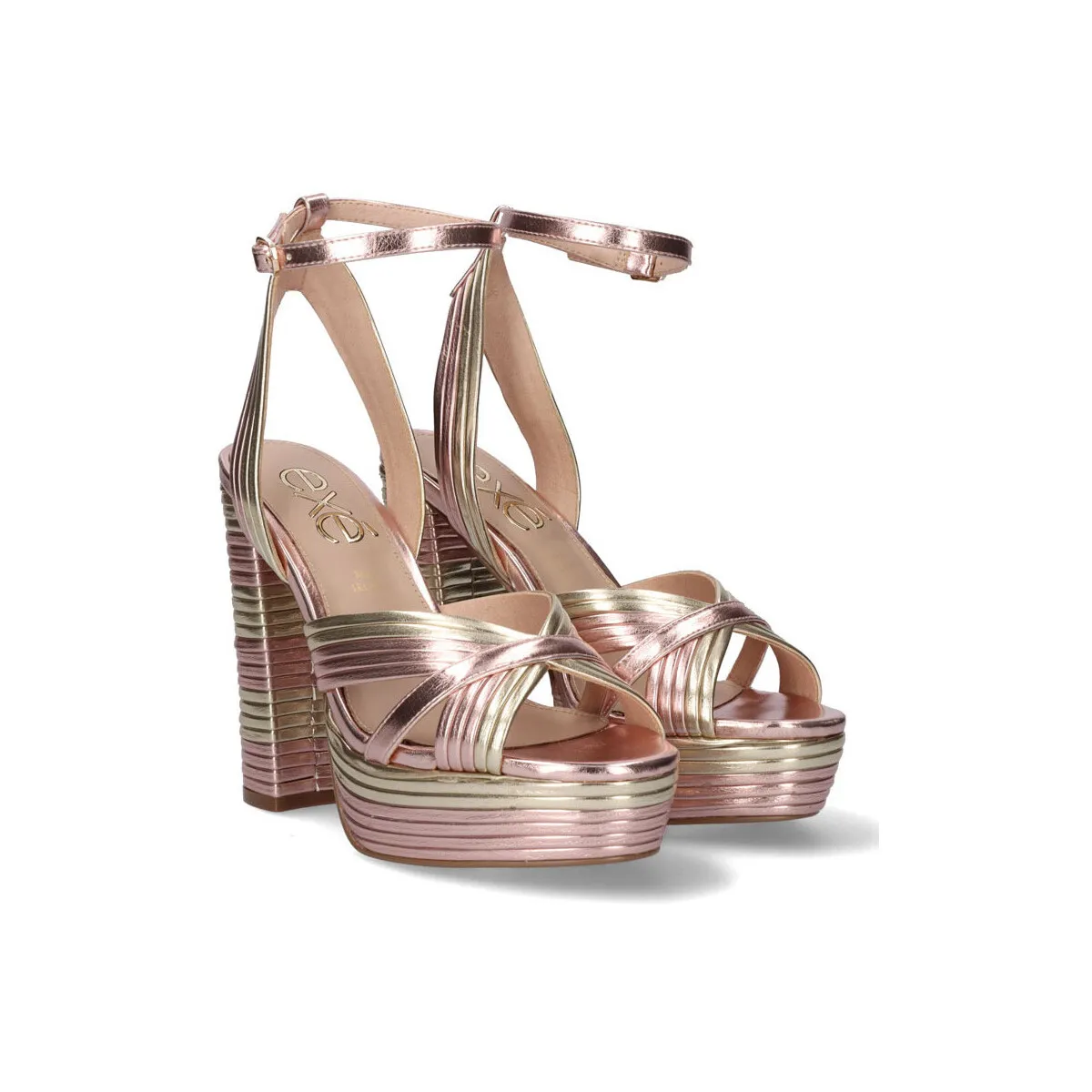 OPHELIA-832 Metallic Pink Gold Heeled Sandal