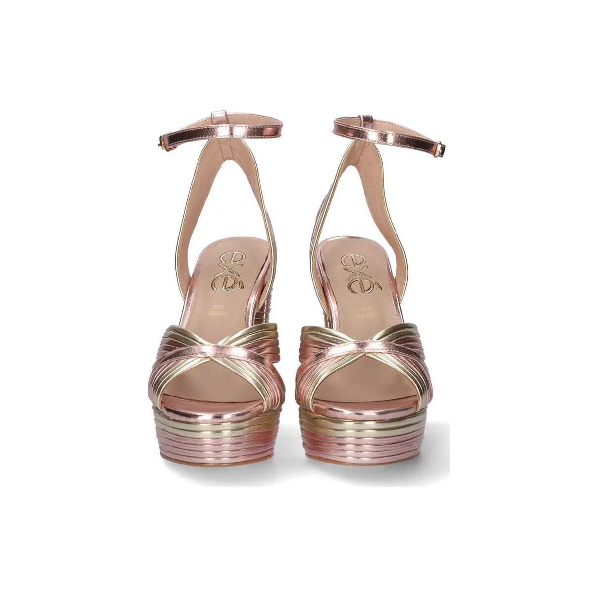 OPHELIA-832 Metallic Pink Gold Heeled Sandal