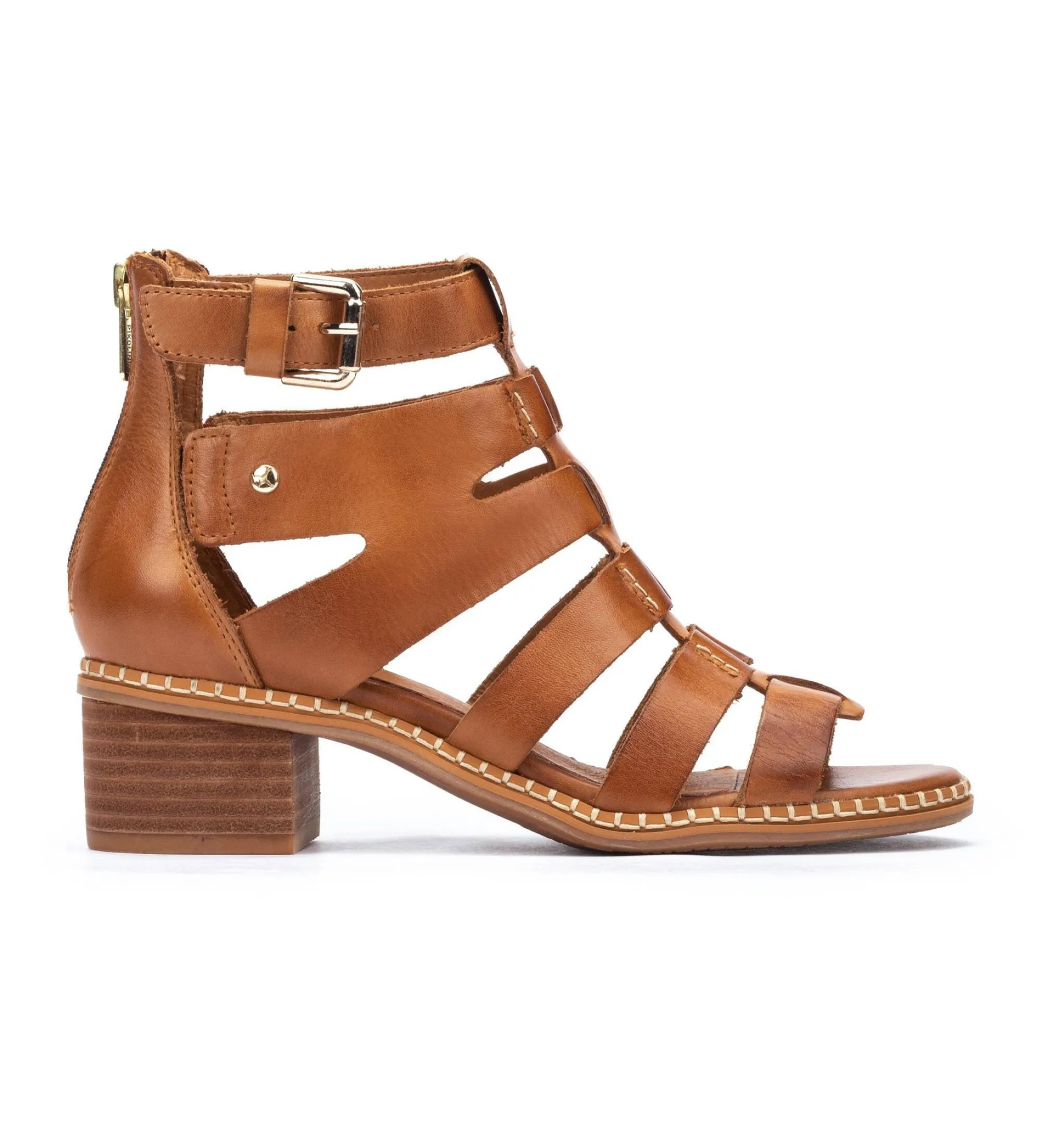 Brown Leather Blanes Sandals - 5cm Heel Height