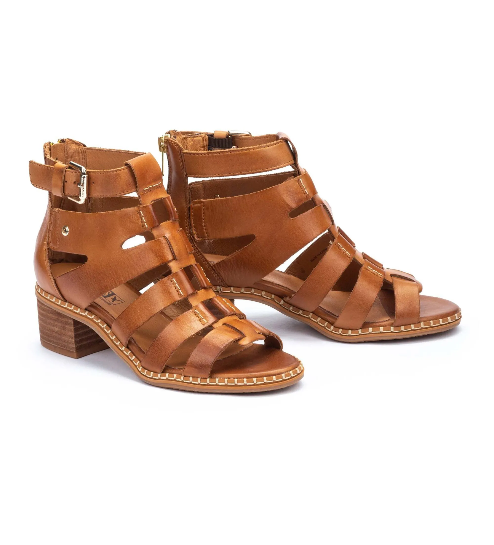 Brown Leather Blanes Sandals - 5cm Heel Height