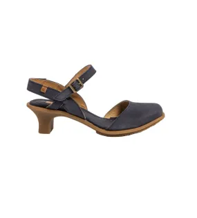 N5990 Igusa Navy Leather Sandals - 5cm Heel Height