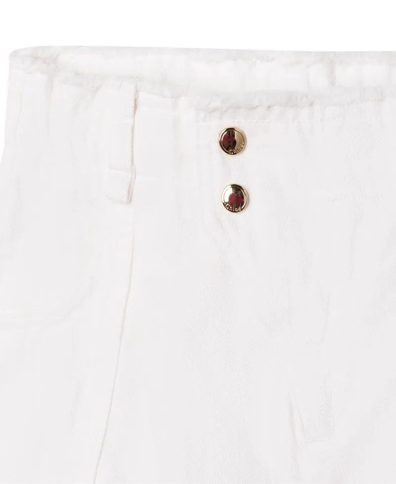 Short Niña CHLOÉ Blanco Roto - CHLOÉ Girls Short Dress White