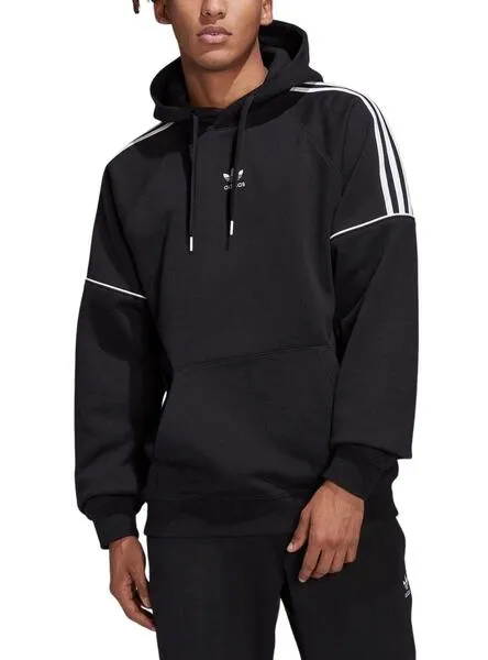 Adidas Black Hooded Pullover Sweatshirt for Men.