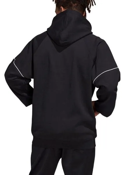 Adidas Black Hooded Pullover Sweatshirt for Men.