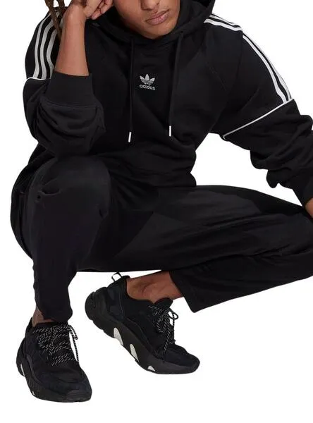 Adidas Black Hooded Pullover Sweatshirt for Men.