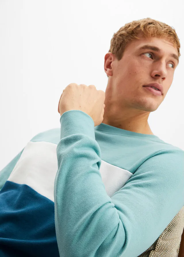 Blue Bondi-White-Petroleum Blue Sweatshirt