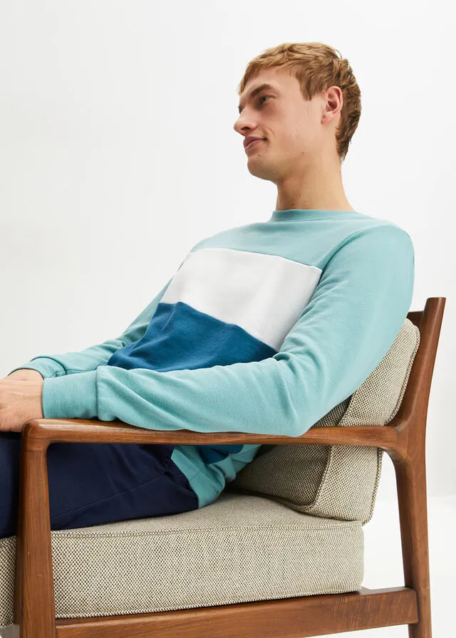 Blue Bondi-White-Petroleum Blue Sweatshirt