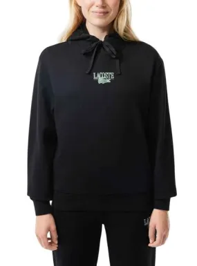 Lacoste Women's Black Hooded Jogger Sweatshirt