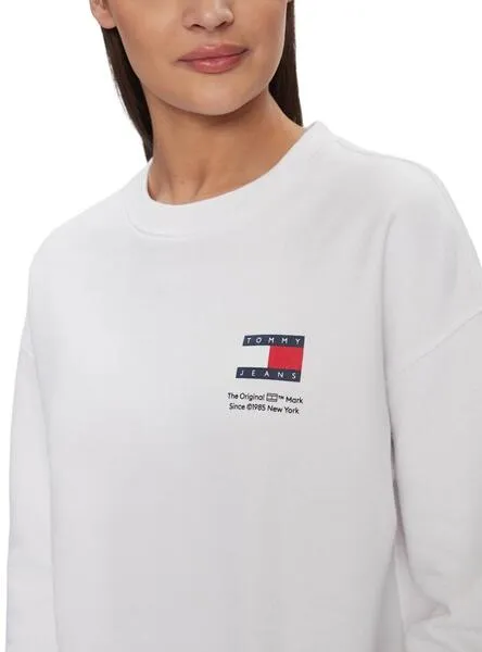 Tommy Jeans White Women's Graphic Box Logo Sweatshirt