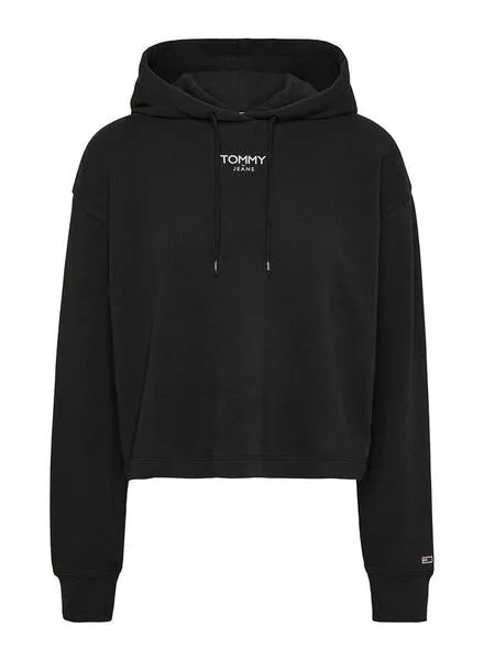 Tommy Jeans Relaxed Logo Sudadera Negra Mujer