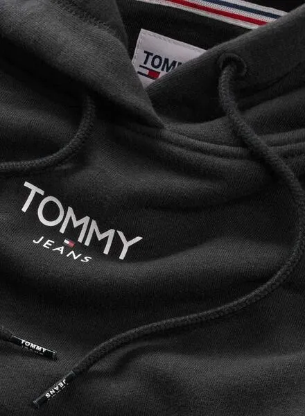 Tommy Jeans Relaxed Logo Sudadera Negra Mujer