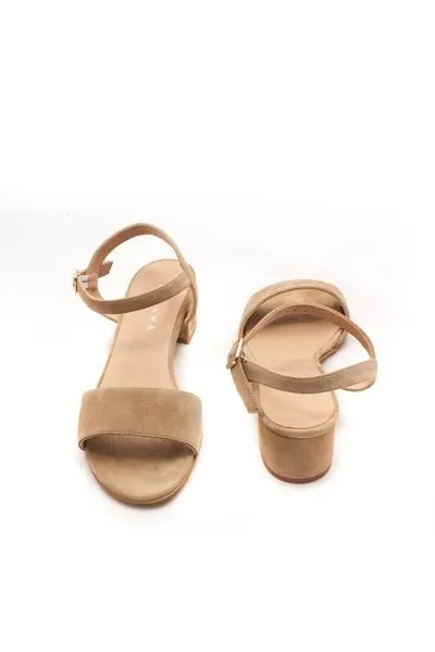 Tiziana taupe suede heel sandal