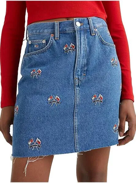 Tommy Jeans Mom Denim Blue Skirt for Women