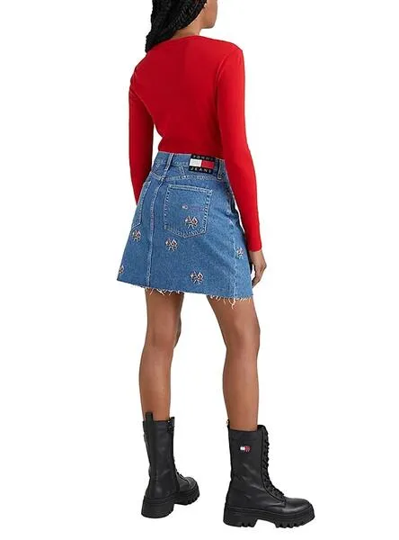 Tommy Jeans Mom Denim Blue Skirt for Women