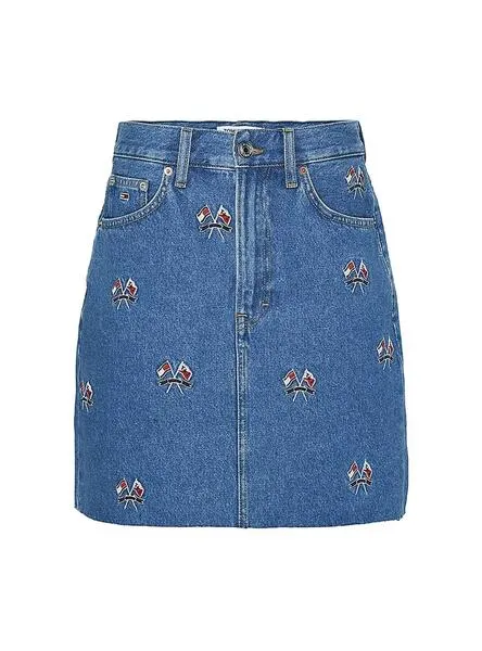 Tommy Jeans Mom Denim Blue Skirt for Women