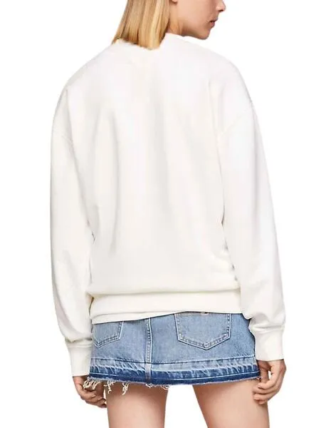 Tommy Jeans Varsity Luxe Blanco Mujer Sweatshirt