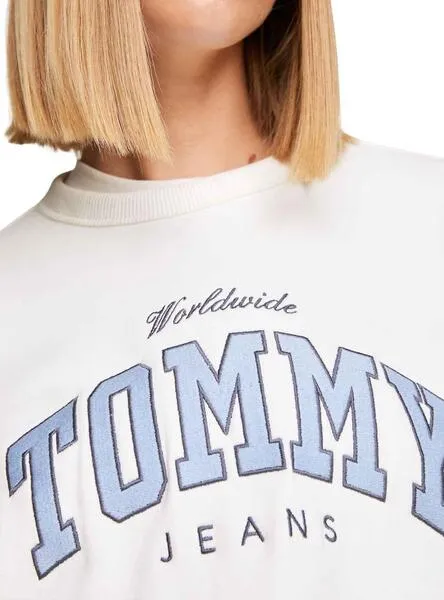 Tommy Jeans Varsity Luxe Blanco Mujer Sweatshirt