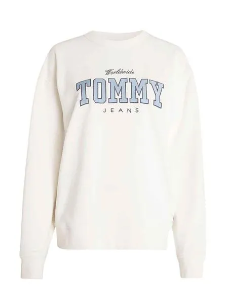 Tommy Jeans Varsity Luxe Blanco Mujer Sweatshirt