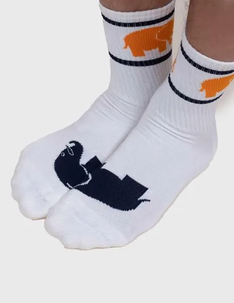 Trendsplant Bamboo White Unisex Athletic Socks