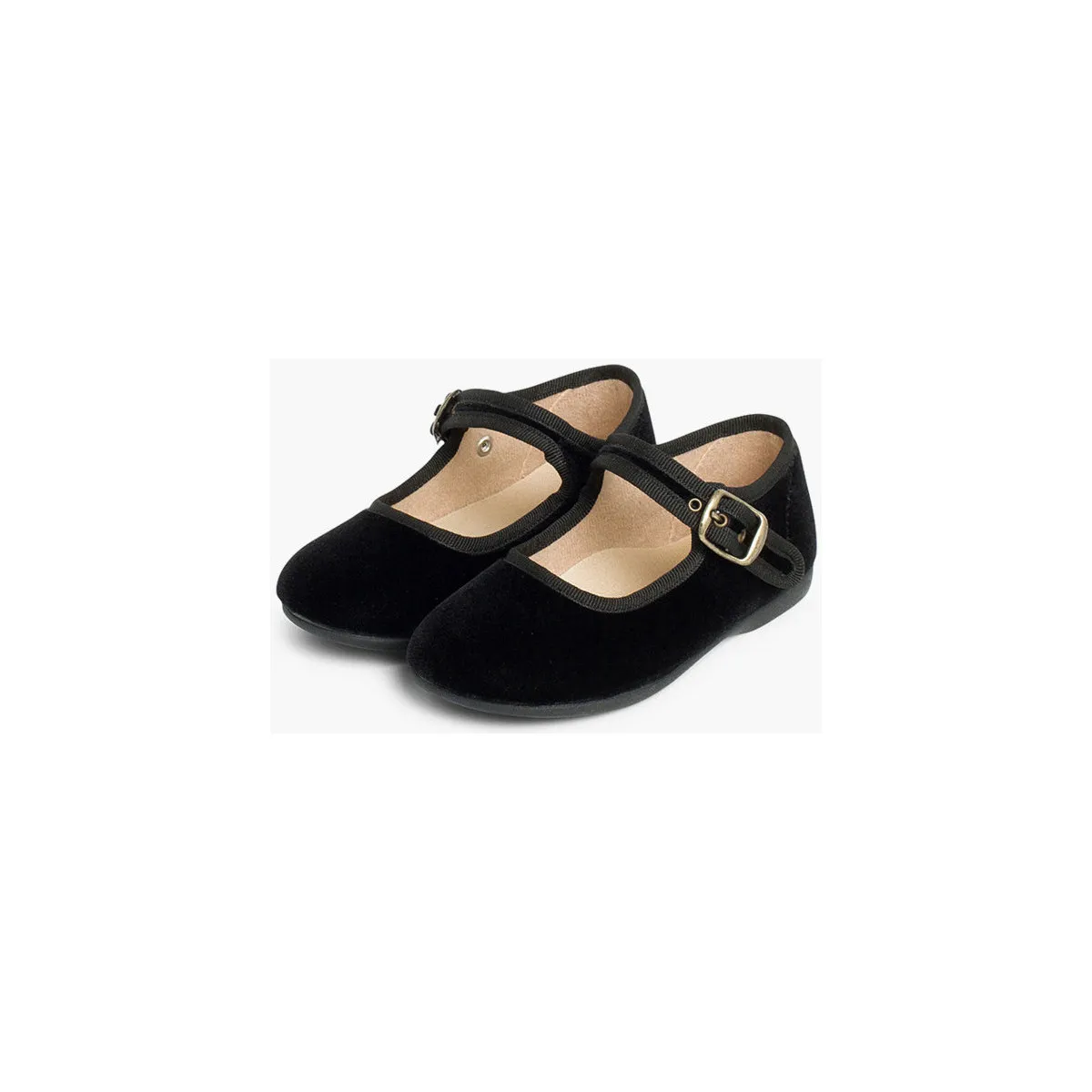 Velvet Mary Jane Shoes Buckle