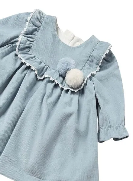 Mayoral Blue Corduroy Newborn Dress