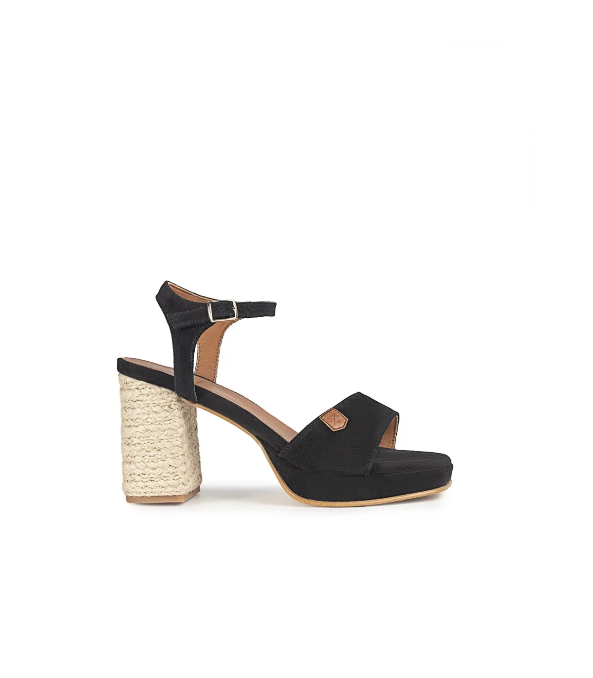 Wedge Heel Black Suede Sandal