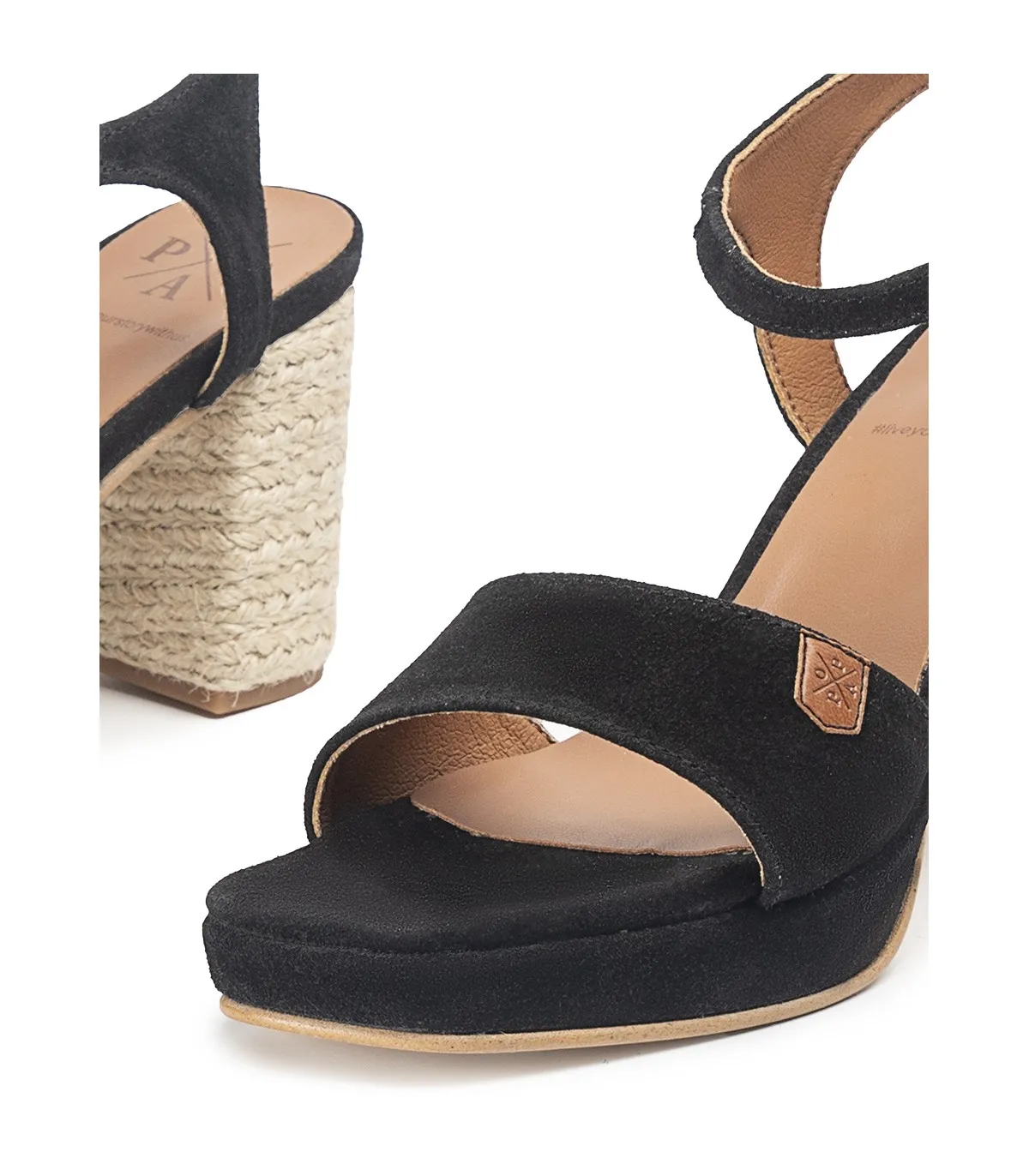 Wedge Heel Black Suede Sandal