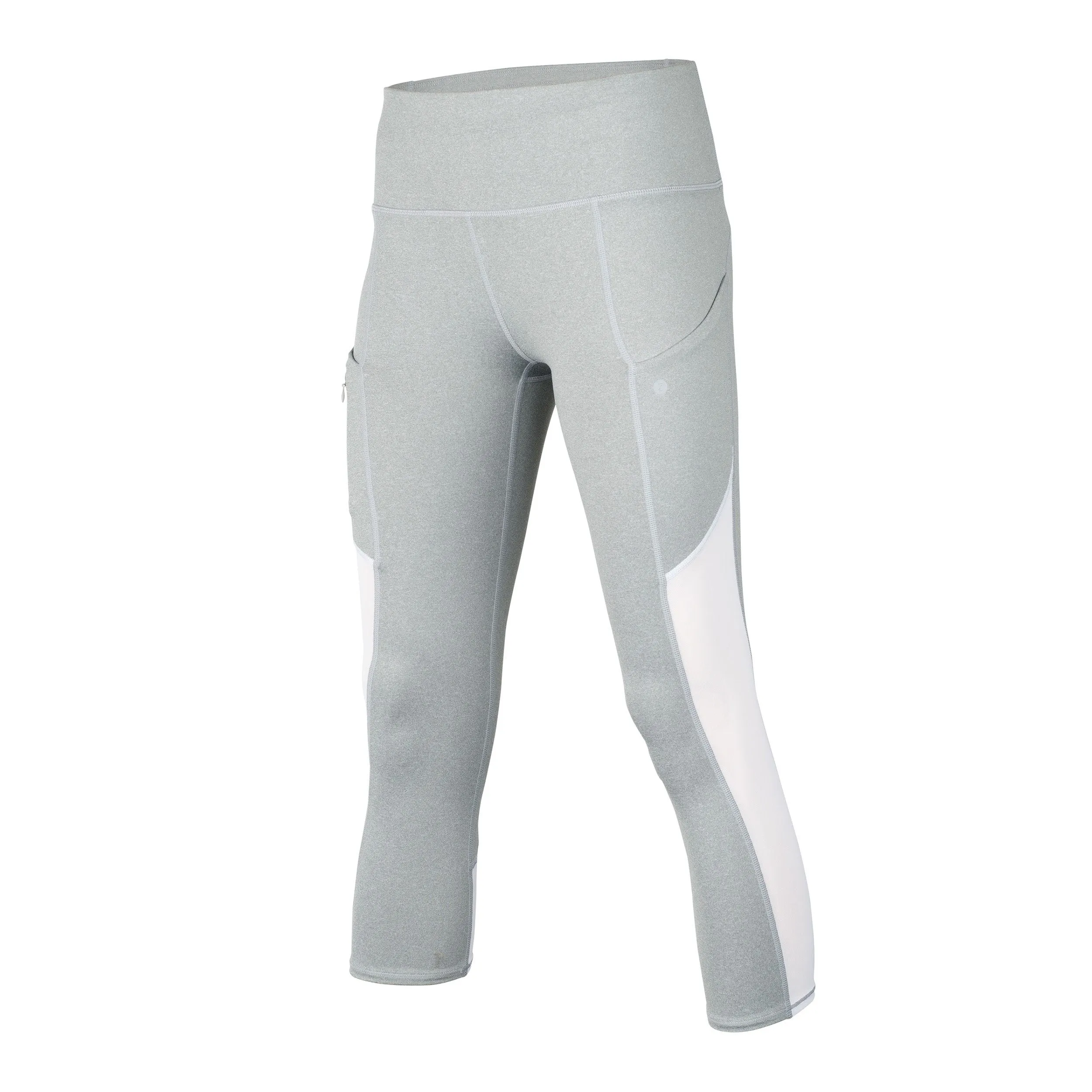 Women's Gray Basic Capri Running Leggings ZVibes.