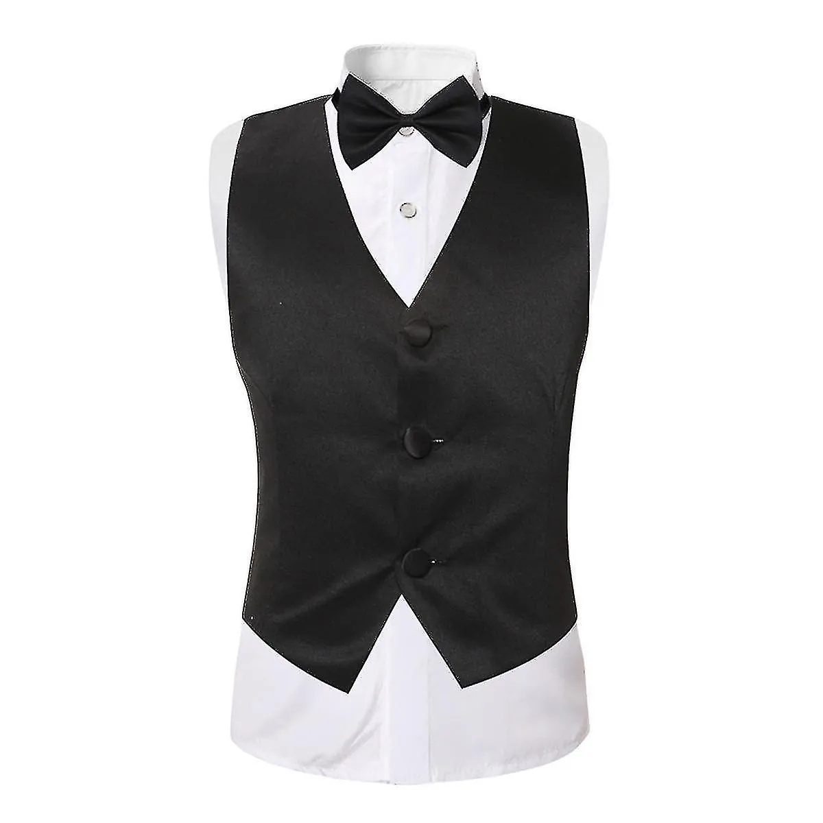 Kids Slim Fit 4-Piece Suit Set Blazer Vest Pants Bowtie High-Quality Wedding Party Graduation Fiesta