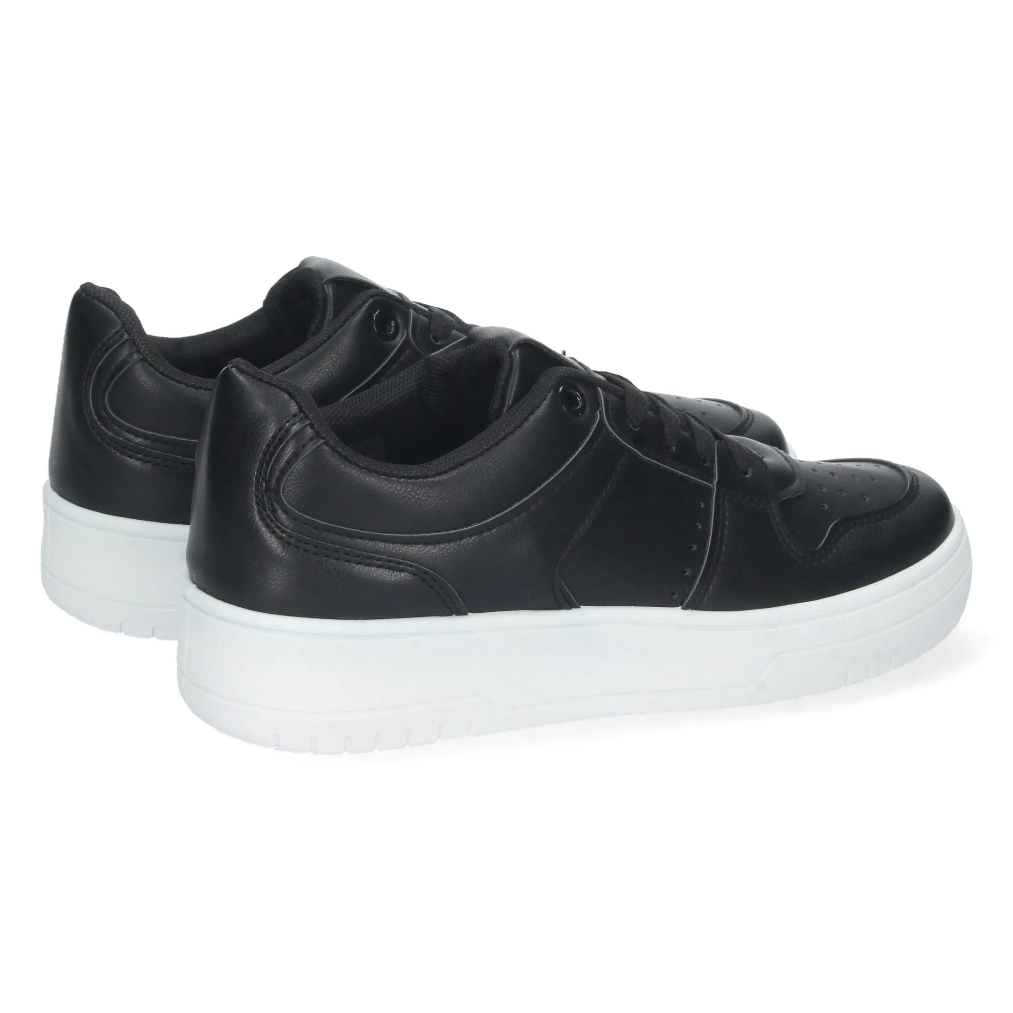 Women's black athletic sneakers.