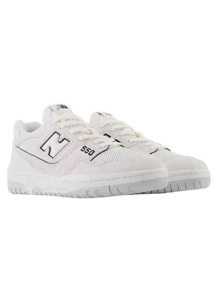 Men's Premium White New Balance 550 Sneakers.