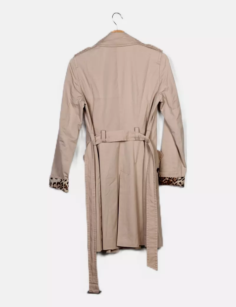 Beige Casual Zara Trench Coat