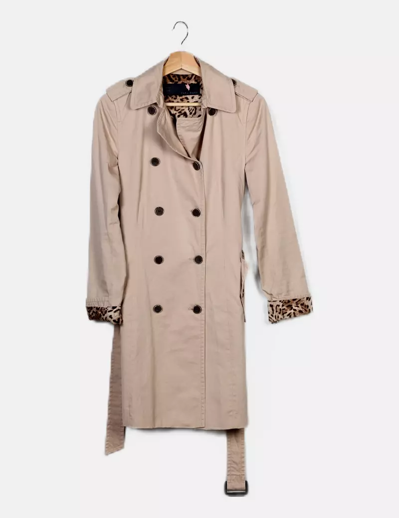 Beige Casual Zara Trench Coat